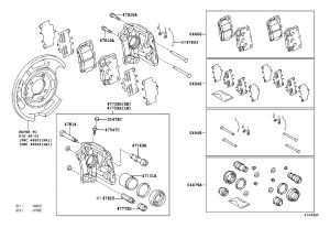 Rear Brake Pad Repair Kit 04946-0P010 for Toyota Crown