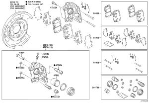 Rear Brake Caliper Repair Kit 04479-0N030 for Toyota Crown