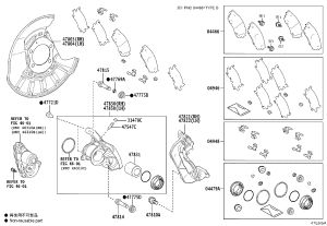 Rear Brake Pads 04466-33220 for Toyota Camry