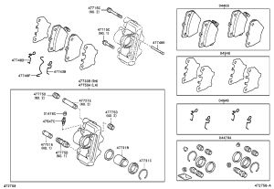 Rear Brake Caliper Repair Kit 04479-13010 for Toyota Corolla