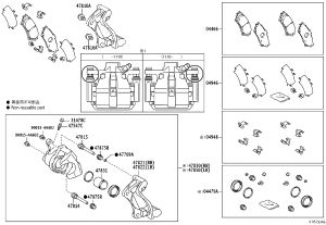 Rear Brake Caliper Repair Kit 04479-48130 for Lexus RX270