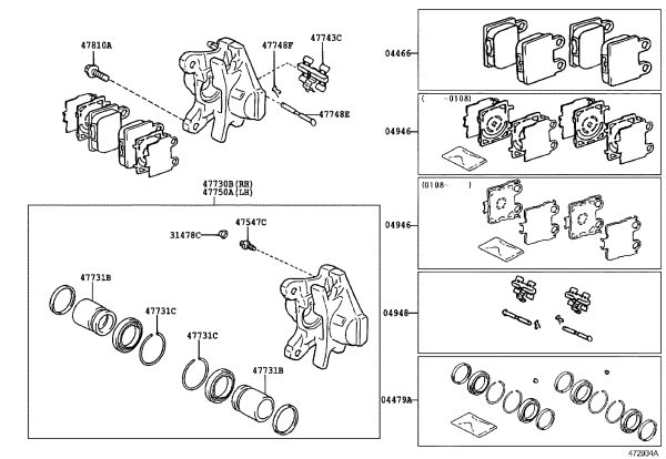 Rear Brake Pads Set 04466-51011 for Toyota Crown