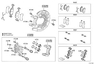 Front Brake Pad Shim Kit 04947-0E020 for Toyota BZ4X