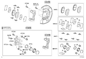 Front Brake Cylinder Repair Kit 04478-33100 for Toyota NOAH