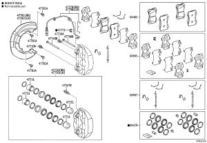 Front Brake Caliper Repair Kit 04478-50040 for Toyota Century