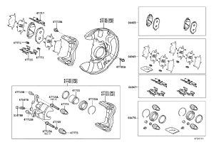 Front Brake Caliper Repair Kit 04478-58010 for Toyota Alphard