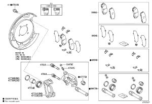 Rear Brake Caliper Repair Kit 04479-0C040 for Toyota Sequoia