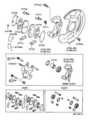 Front Brake Cylinder Repair Kit 04479-22020 for Toyota CRESSIDA