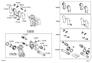 Rear Brake Caliper (Right) 47730-35170 for Toyota 4RUNNER
