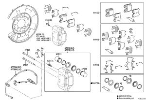 Rear Brake Pad Shim Kit 04948-50060 for Toyota Century