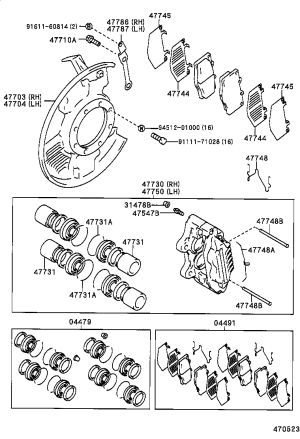 Front Brake Cylinder Repair Kit 04479-60020 for Toyota Mega Cruiser