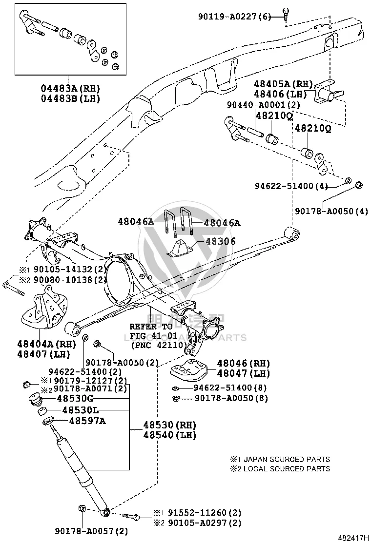 Rear Shock Absorber Core 48530-09N94 for Toyota Tundra