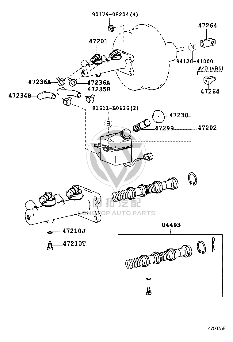 Brake Fluid Reservoir 47220-26220 for Toyota Hiace