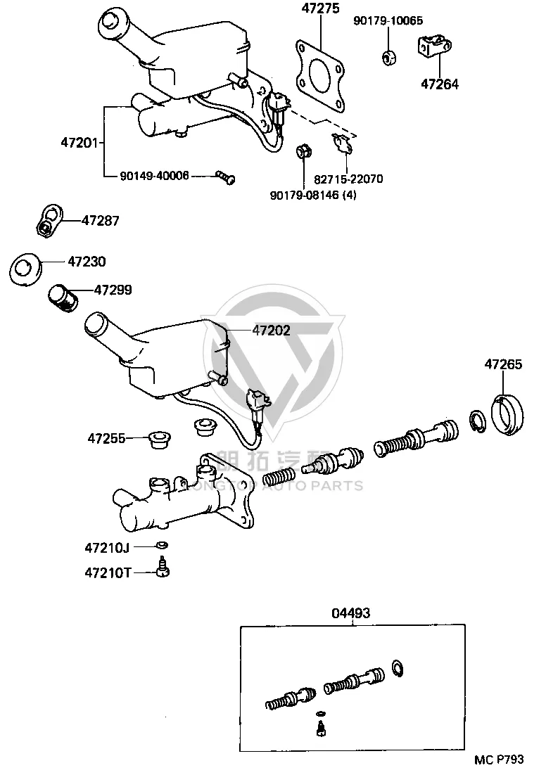 Brake Master Cylinder Repair Kit 04493-25070 for Toyota Previa