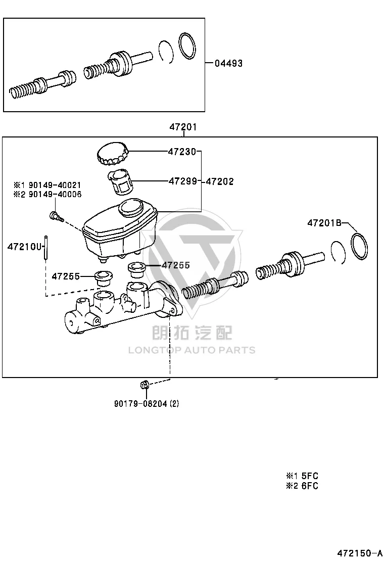 Master Brake Cylinder 47201-50300 for Lexus LS430