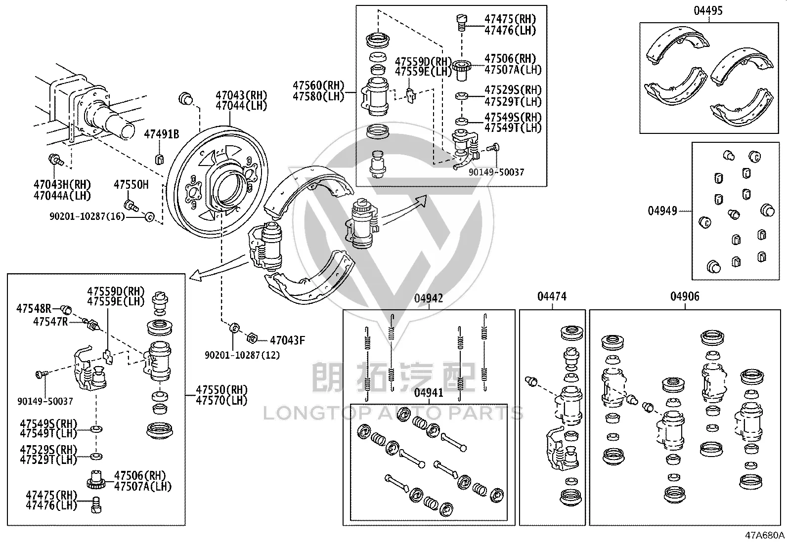 Rear Brake Pads Set 04494-36300 for Toyota Coaster