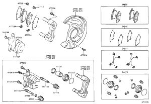Front Disc Brake Pad Shim Kit 04947-33040 for Toyota CORONA