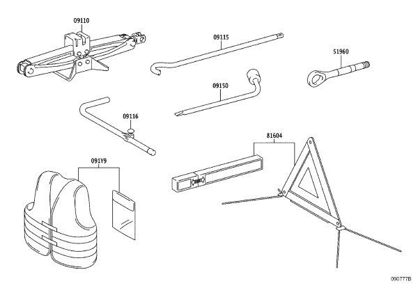 Jack handle rod 09115-48010 for Toyota Highlander