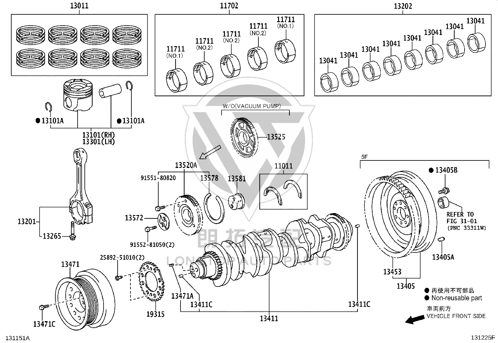 A/C Compressor Belt Tensioner 13520-51010 for Toyota Land Cruiser