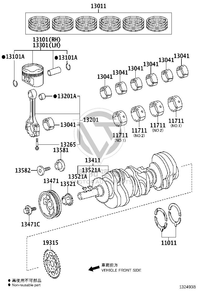 Crankshaft Pulley 13470-31030 for Toyota Alphard