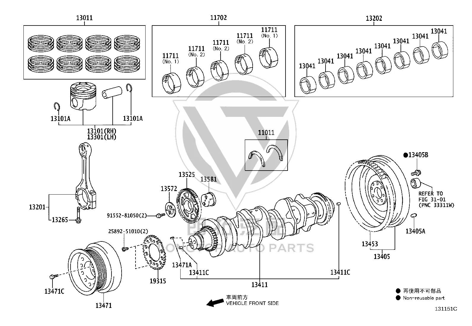 Crankshaft Pulley 13408-51010 for Toyota Land Cruiser