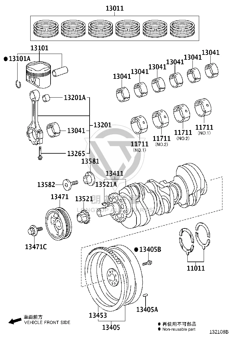 Crankshaft Timing Wheel 13521-66020 for Toyota Land Cruiser