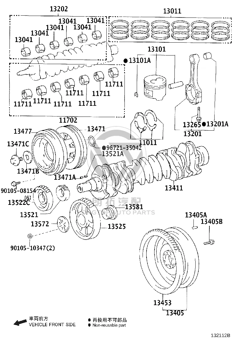 Pump Drive Shaft Gear 13522-66030 for Toyota Land Cruiser
