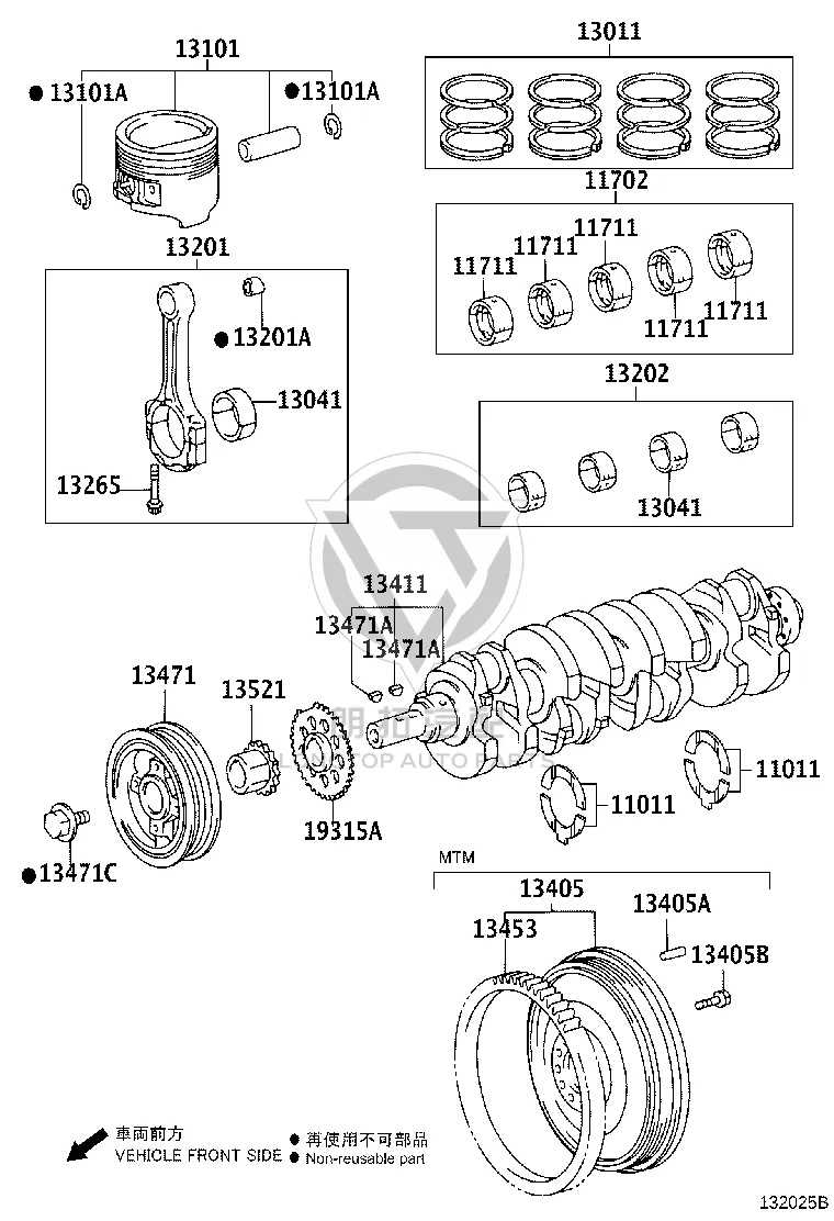 Crankshaft Pulley 13408-75050 for Toyota COASTER