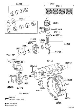 Crankshaft Timing Gear Key 90281-06001 for Toyota Dyna