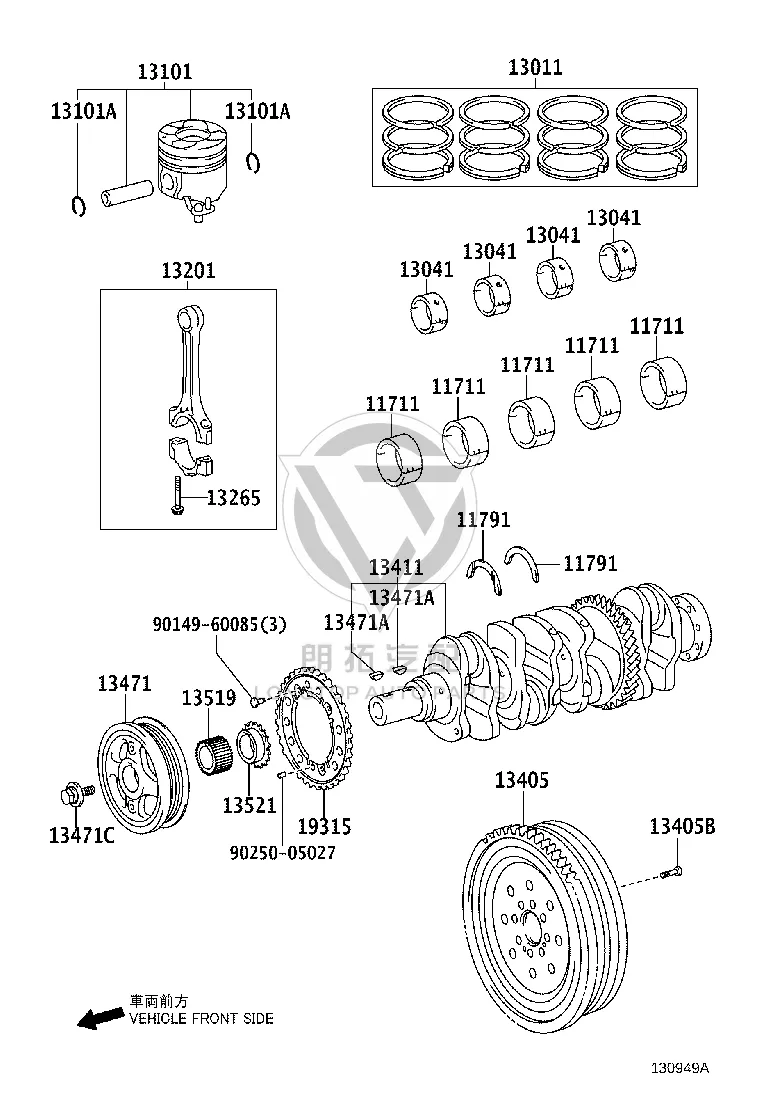 Upper Crankshaft Main Bearing 11071-31034 for Toyota Crown