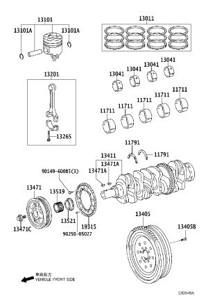 Upper Crankshaft Main Bearing 11071-31034 for Toyota Crown