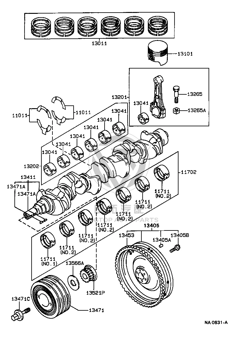 Crankshaft Main Bearing 117017002202 for Toyota Crown