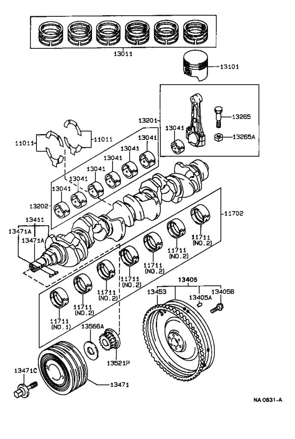 Crankshaft Main Bearing 117017002202 for Toyota Crown