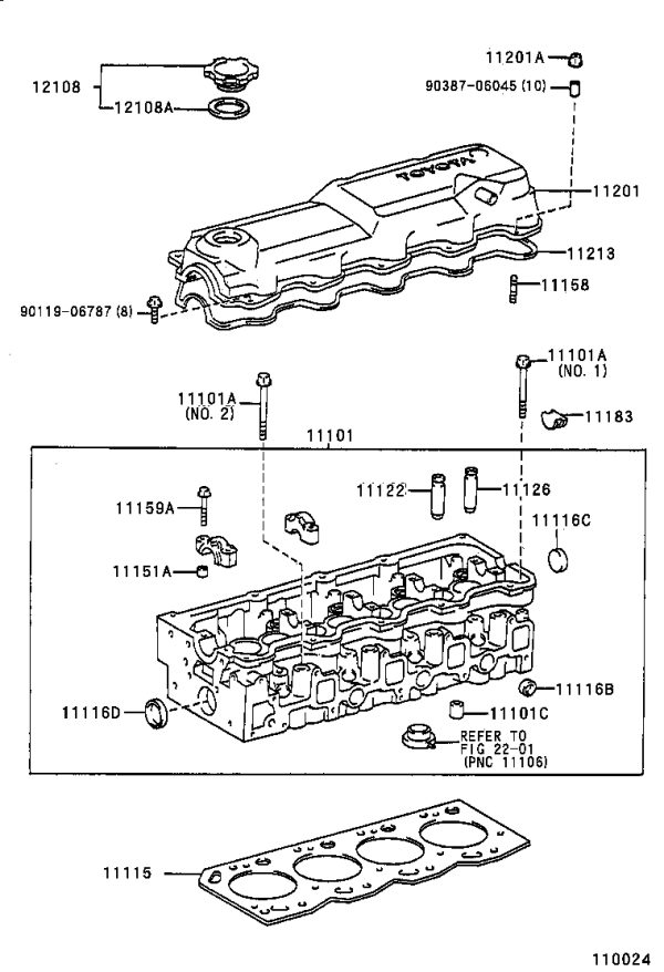 Engine Gasket 11115-62081 for Toyota Land Cruiser
