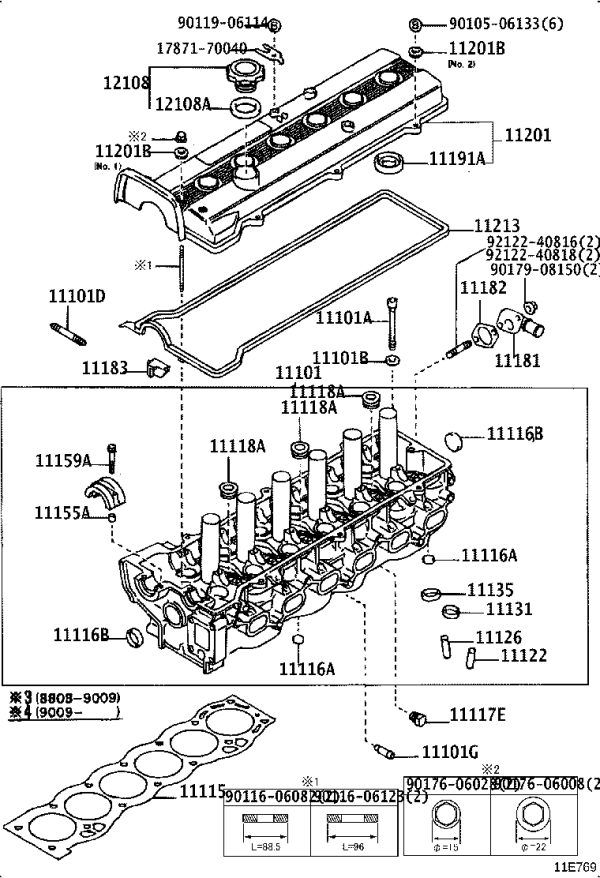 Engine Cylinder Head Gasket 11115-35022 for Toyota CRESSIDA