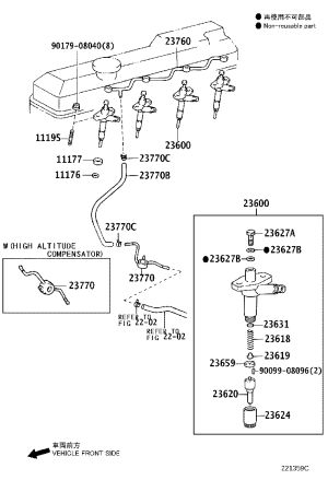 Oil Spill Pipe Assembly 23761-58011 for Toyota Dyna