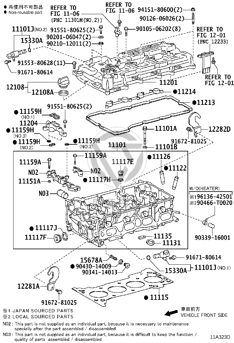 Gasket 11214-0C011 for Toyota FORTUNER