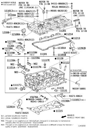 Gasket 11214-0C011 for Toyota FORTUNER