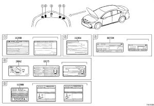 Coolant System Caution Labels 11285-36010 for Toyota Auris
