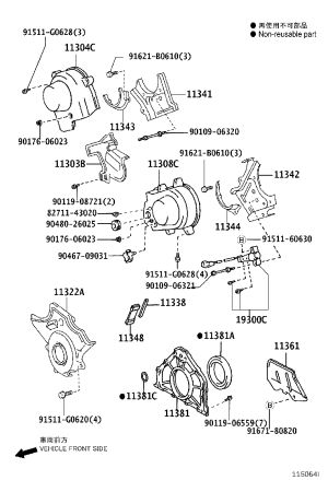 Engine Timing Cover Left 11308-50030 for Toyota Land Cruiser