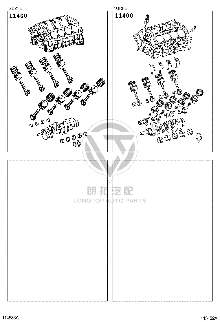 Engine Cylinder Block 11400-38112 for Toyota Land Cruiser