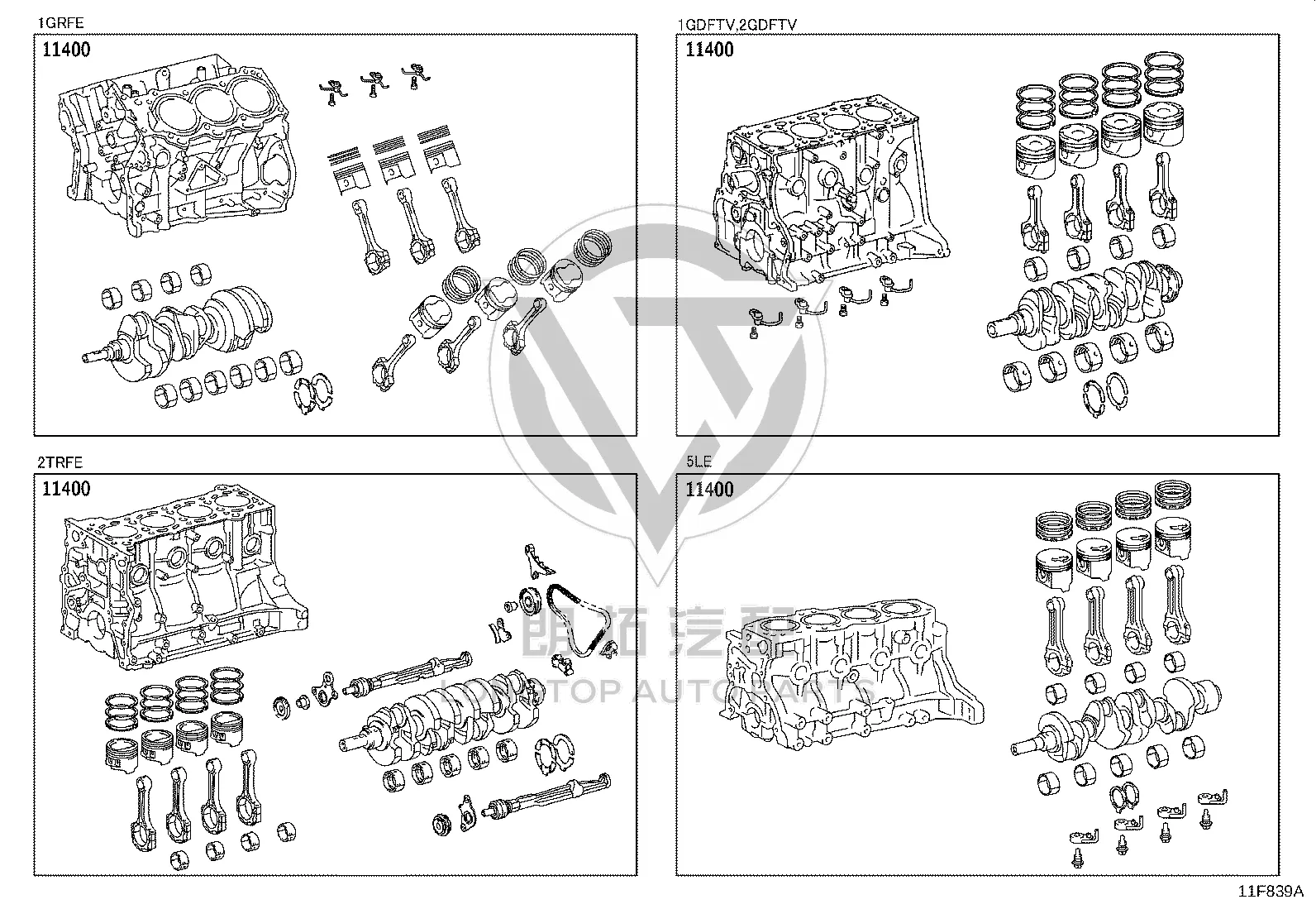 Engine Cylinder Block 11400-39135 for Toyota Fortuner