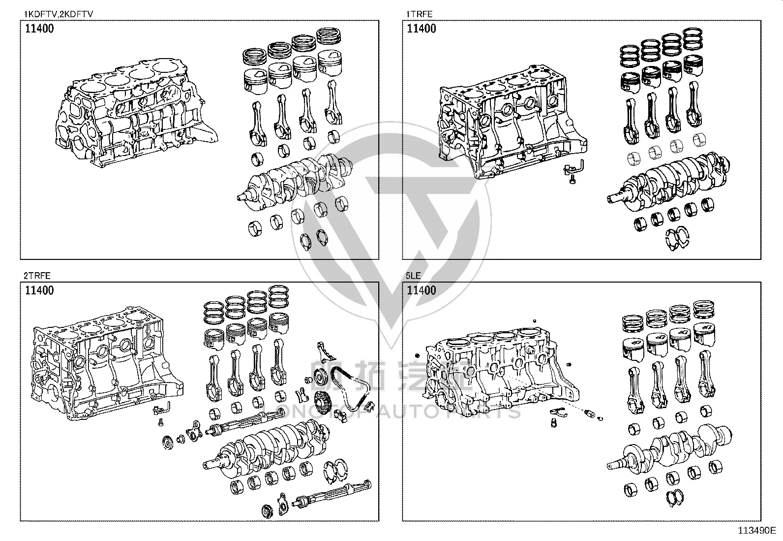 Engine Cylinder Block 11400-75381 for Toyota Land Cruiser Prado