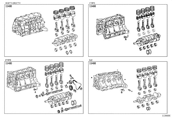 Engine Cylinder Block 11400-75381 for Toyota Land Cruiser Prado