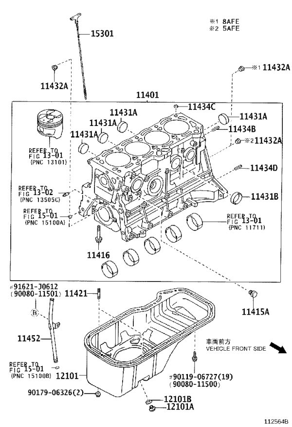 Engine Cylinder Block 11401-23906 for Toyota Vios