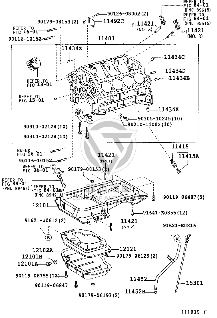 Engine Cylinder Block 11401-59735 for Toyota Crown