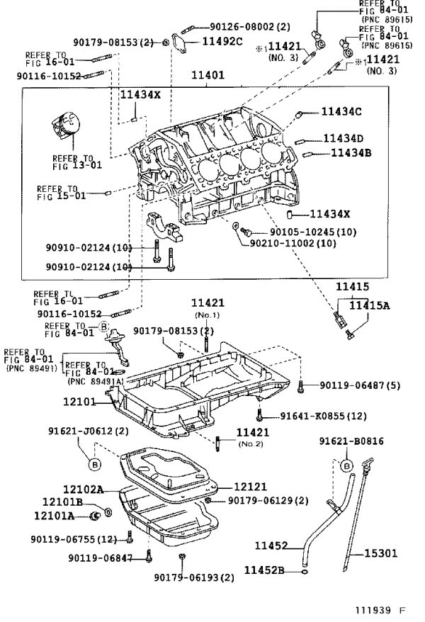 Engine Cylinder Block 11401-59735 for Toyota Crown