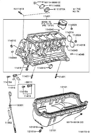 Engine Cylinder Block 11401-79727 for Toyota T.U.V