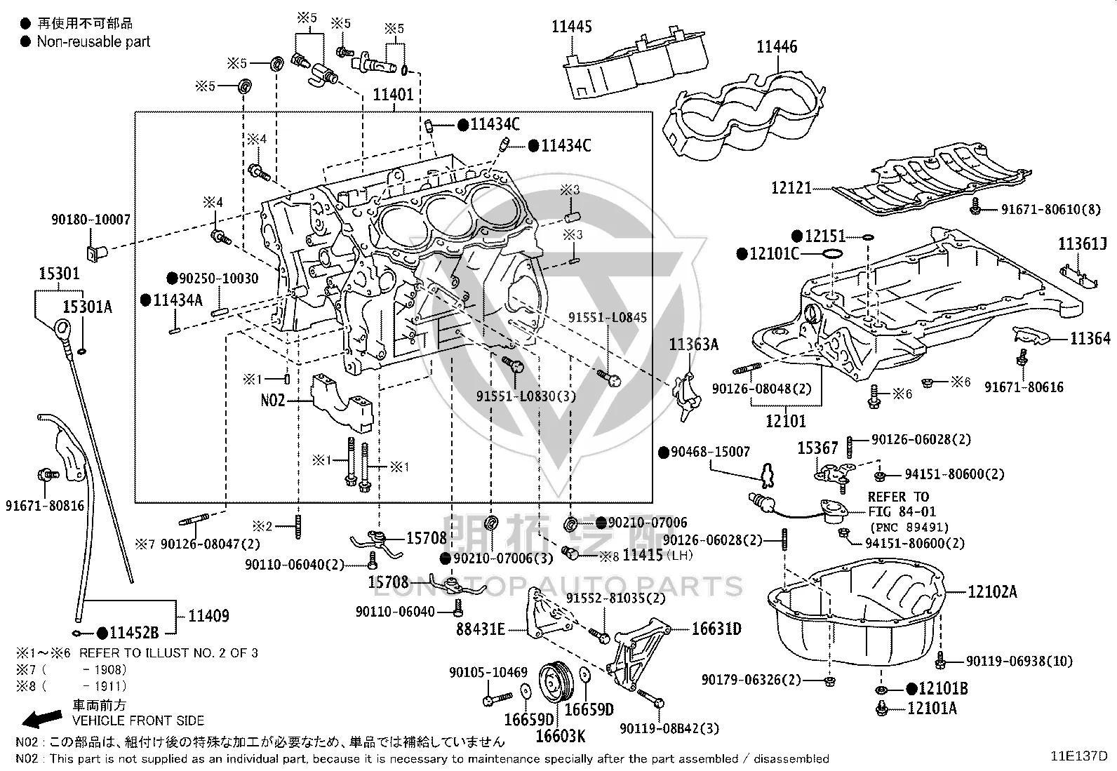 Engine Block 11401-80862 for Toyota GRANVIA