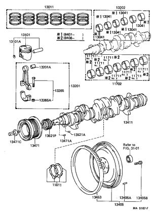 Crankshaft Main Bearing 11701-35030 for Toyota CELICA